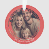 家族モダンのクリスマスメリーフェスティバル写真 オーナメント (正面)