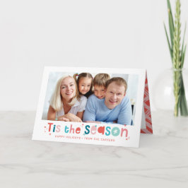 家族モダンのクリスマス写真おもしろい シーズンカード