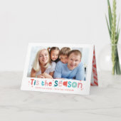 家族モダンのクリスマス写真おもしろい シーズンカード (正面)