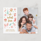 家族モダンのクリスマス写真 ポストカード (正面)