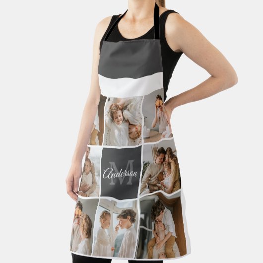 家族モダンのコラージュ写真とギフトパーソナライズされた エプロン (インサイチュ)