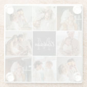 家族モダンのコラージュ写真とギフトパーソナライズされた ガラスコースター (裏面)