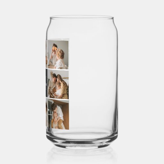 家族モダンのコラージュ写真とギフトパーソナライズされた ガラス缶 (左)