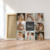 家族モダンのコラージュ写真とギフトパーソナライズされた キャンバスプリント