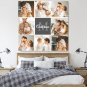 家族モダンのコラージュ写真とギフトパーソナライズされた キャンバスプリント (インサイチュ (寝室))