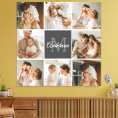 家族モダンのコラージュ写真とギフトパーソナライズされた キャンバスプリント (インサイチュ (リビング))