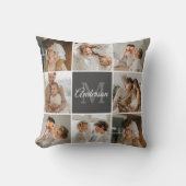 家族モダンのコラージュ写真とギフトパーソナライズされた クッション (正面)