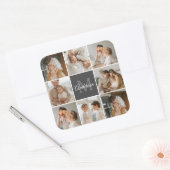 家族モダンのコラージュ写真とギフトパーソナライズされた スクエアシール (封筒)