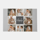 家族モダンのコラージュ写真とギフトパーソナライズされた ドアマット (正面)