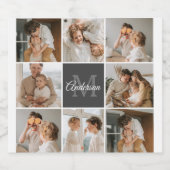 家族モダンのコラージュ写真とギフトパーソナライズされた ビールラベル (シングルラベル)