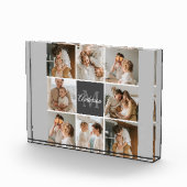 家族モダンのコラージュ写真とギフトパーソナライズされた フォトブロック (右)