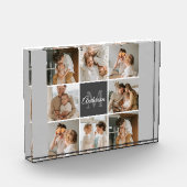 家族モダンのコラージュ写真とギフトパーソナライズされた フォトブロック (左)