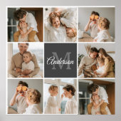 家族モダンのコラージュ写真とギフトパーソナライズされた ポスター (正面)