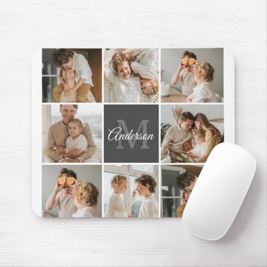 家族モダンのコラージュ写真とギフトパーソナライズされた マウスパッド (マウス)