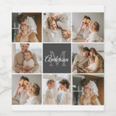 家族モダンのコラージュ写真とギフトパーソナライズされた ワインラベル (シングルラベル)