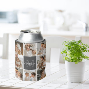 家族モダンのコラージュ写真とギフトパーソナライズされた 缶クーラー