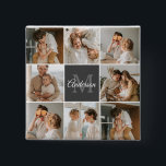 家族モダンのコラージュ写真とギフトパーソナライズされた 缶バッジ<br><div class="desc">家族モダンのコラージュ写真とギフトパーソナライズされた</div>