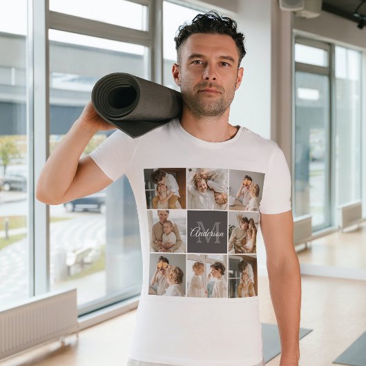 家族モダンのコラージュ写真とギフトパーソナライズされた Tシャツ