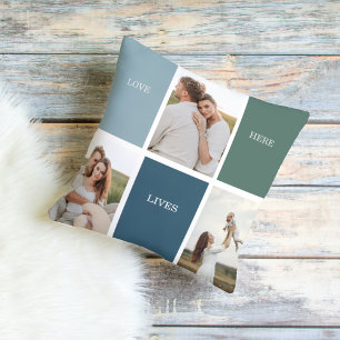 家族モダンのコラージュ写真  愛ここに住む アウトドアクッション