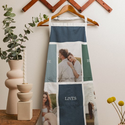 家族モダンのコラージュ写真 |愛ここに住む エプロン