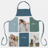 家族モダンのコラージュ写真 |愛ここに住む エプロン (正面)