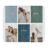 家族モダンのコラージュ写真 |愛ここに住む カッティングボード (正面)