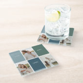 家族モダンのコラージュ写真 |愛ここに住む ガラスコースター (アングル)