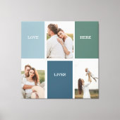 家族モダンのコラージュ写真 |愛ここに住む キャンバスプリント (正面)