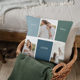 家族モダンのコラージュ写真 |愛ここに住む クッション