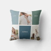 家族モダンのコラージュ写真 |愛ここに住む クッション (裏面)