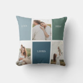 家族モダンのコラージュ写真 |愛ここに住む クッション (正面)
