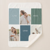 家族モダンのコラージュ写真 |愛ここに住む シェルパブランケット (正面)