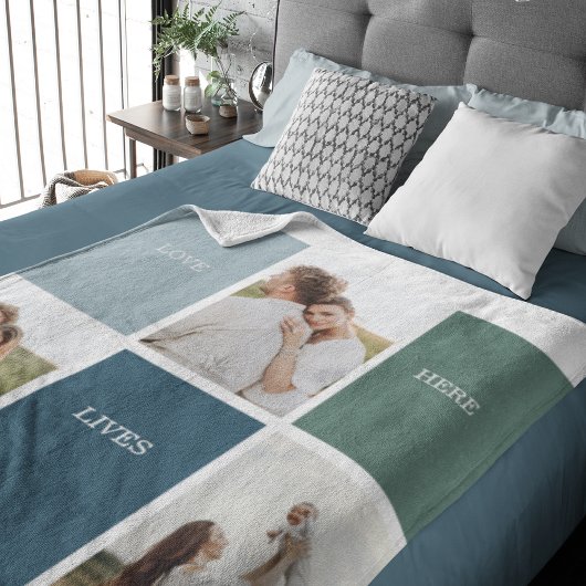 家族モダンのコラージュ写真 |愛ここに住む シェルパブランケット