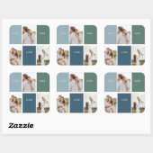 家族モダンのコラージュ写真 |愛ここに住む スクエアシール (シート)