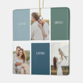 家族モダンのコラージュ写真 |愛ここに住む セラミックオーナメント (左)