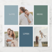 家族モダンのコラージュ写真 |愛ここに住む ビールラベル (シングルラベル)