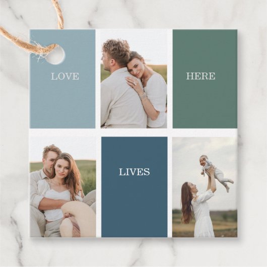 家族モダンのコラージュ写真 |愛ここに住む フェイバータグ (正面)