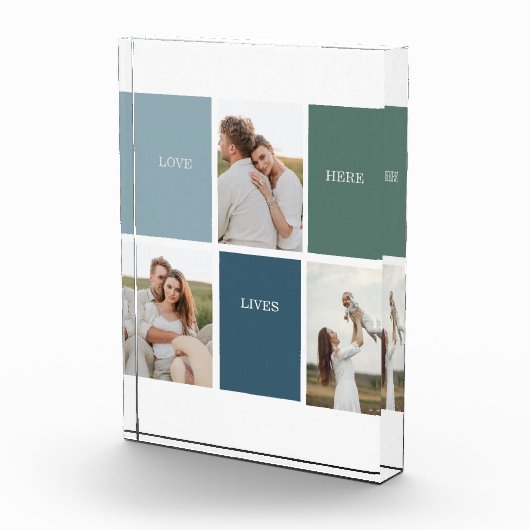 家族モダンのコラージュ写真 |愛ここに住む フォトブロック (右)