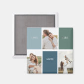 家族モダンのコラージュ写真 |愛ここに住む マグネット (正面/裏面)