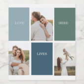 家族モダンのコラージュ写真 |愛ここに住む ワインラベル (シングルラベル)