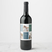 家族モダンのコラージュ写真 |愛ここに住む ワインラベル (正面)