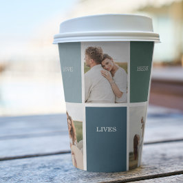 家族モダンのコラージュ写真 |愛ここに住む 紙コップ