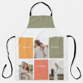 家族モダンのコラージュ写真 | Happy Thanksgiving エプロン (正面)