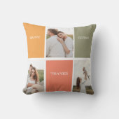 家族モダンのコラージュ写真 | Happy Thanksgiving クッション (正面)