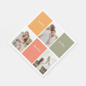 家族モダンのコラージュ写真 | Happy Thanksgiving スタンダードランチョンナプキン (角)