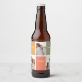 家族モダンのコラージュ写真 | Happy Thanksgiving ビールラベル (正面)