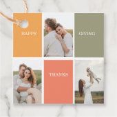 家族モダンのコラージュ写真 | Happy Thanksgiving フェイバータグ (正面)