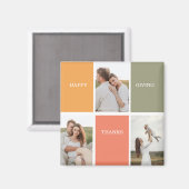 家族モダンのコラージュ写真 | Happy Thanksgiving マグネット (正面/裏面)