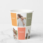 家族モダンのコラージュ写真 | Happy Thanksgiving 紙コップ (裏面)