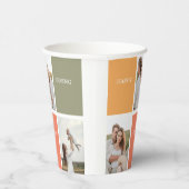 家族モダンのコラージュ写真 | Happy Thanksgiving 紙コップ (右)